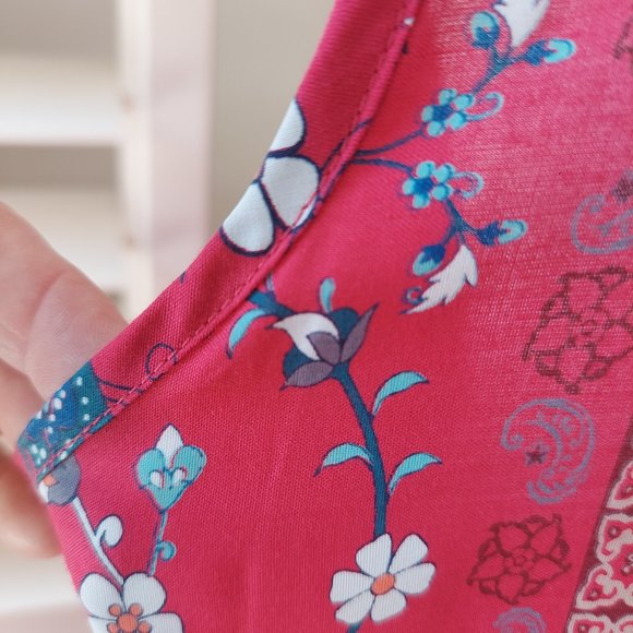 Aventura Stacia Dress Red Flower Print with Pockets Sz M - Picture 11 of 15